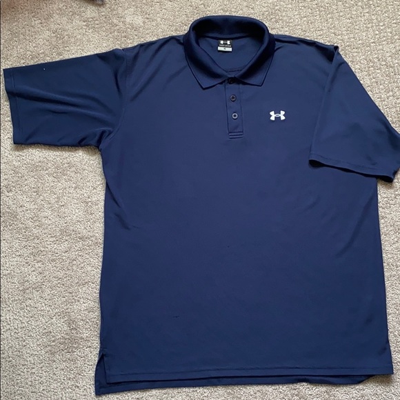 navy blue under armour polo shirt